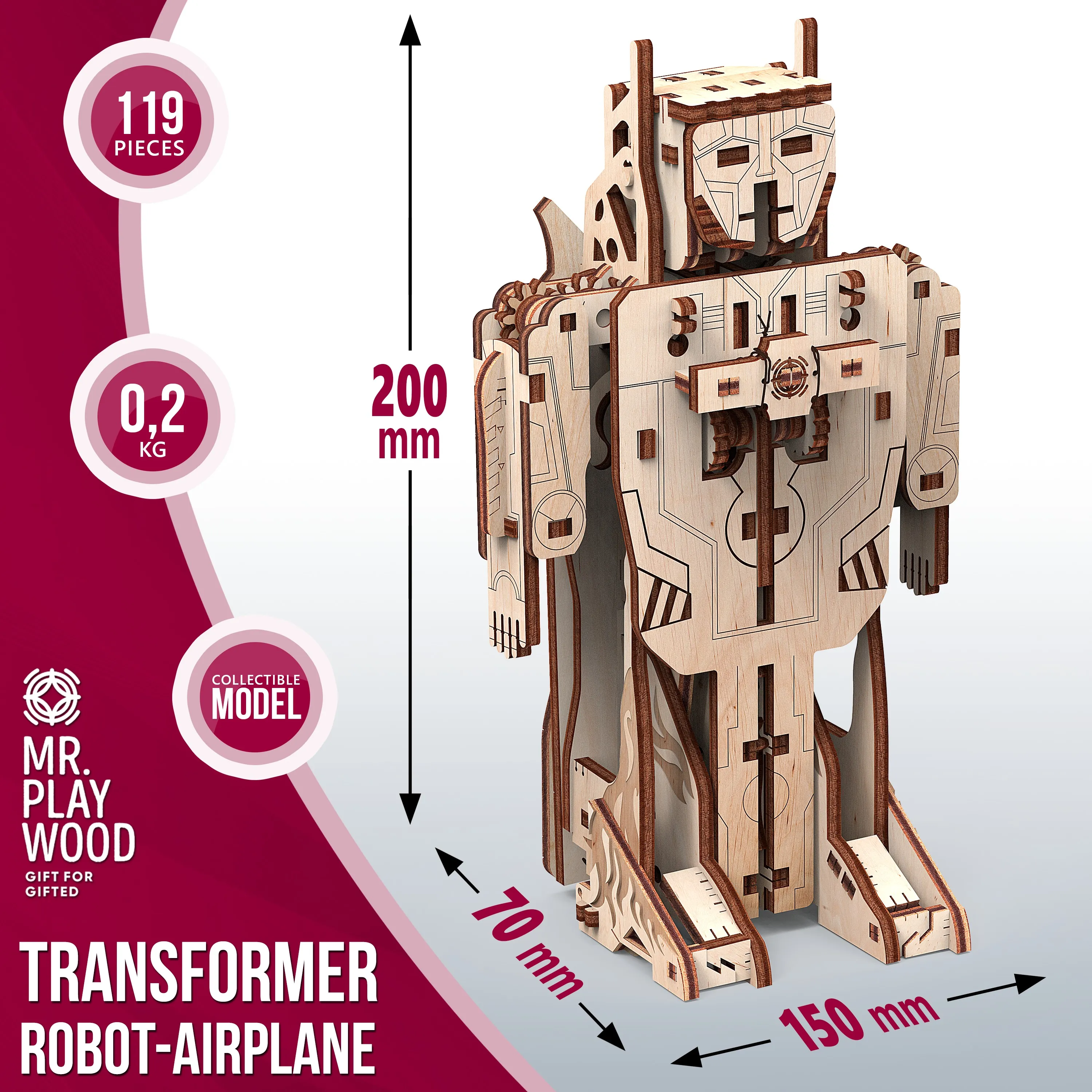 Конструктор Mr. Play Wood Робот-самолет Купить по цене 459 грн грн. в  Украине | Интернет-Магазин ROZUM