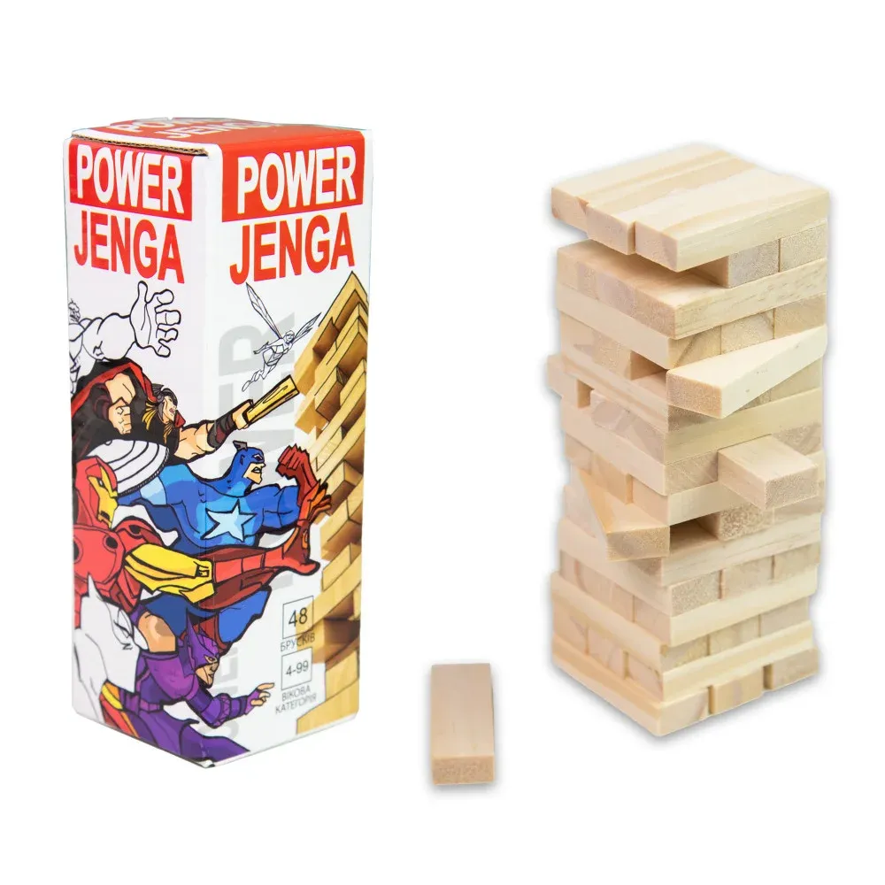 Дженга 48 брусков (Power Jenga) (UA) Strateg - Настольная игра (30275)  Купить по цене 152 грн грн. в Украине | Интернет-Магазин ROZUM