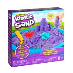 Набір піску для дитячої творчості - KINETIC SAND ЗАМОК З ПІСКУ (фіолетовий, 454 г, форми, лоток)