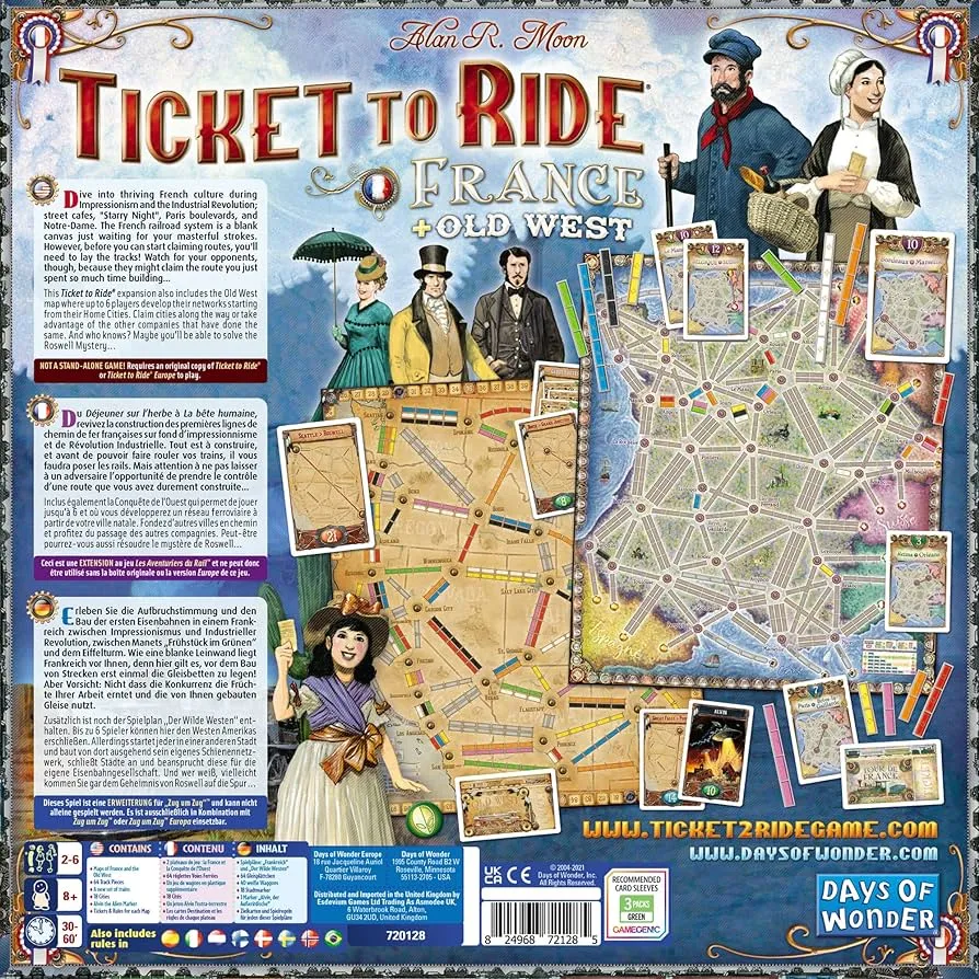 Ticket to Ride Map Collection 6: France and Old West (EN) Days of Wonder -  Настольная игра Купить по цене 0 грн грн. в Украине | Интернет-Магазин ROZUM